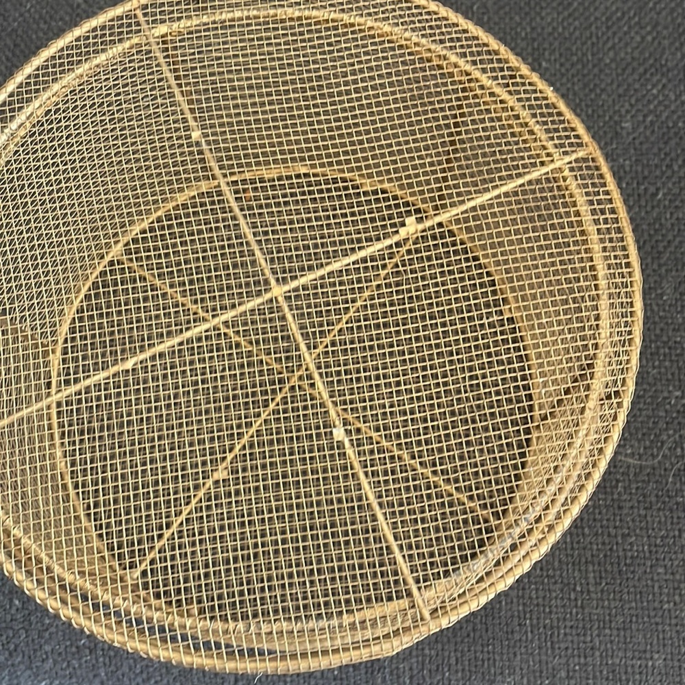 Gold metal vintage basket